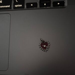 Heart Pendant with Red and Silver Accents